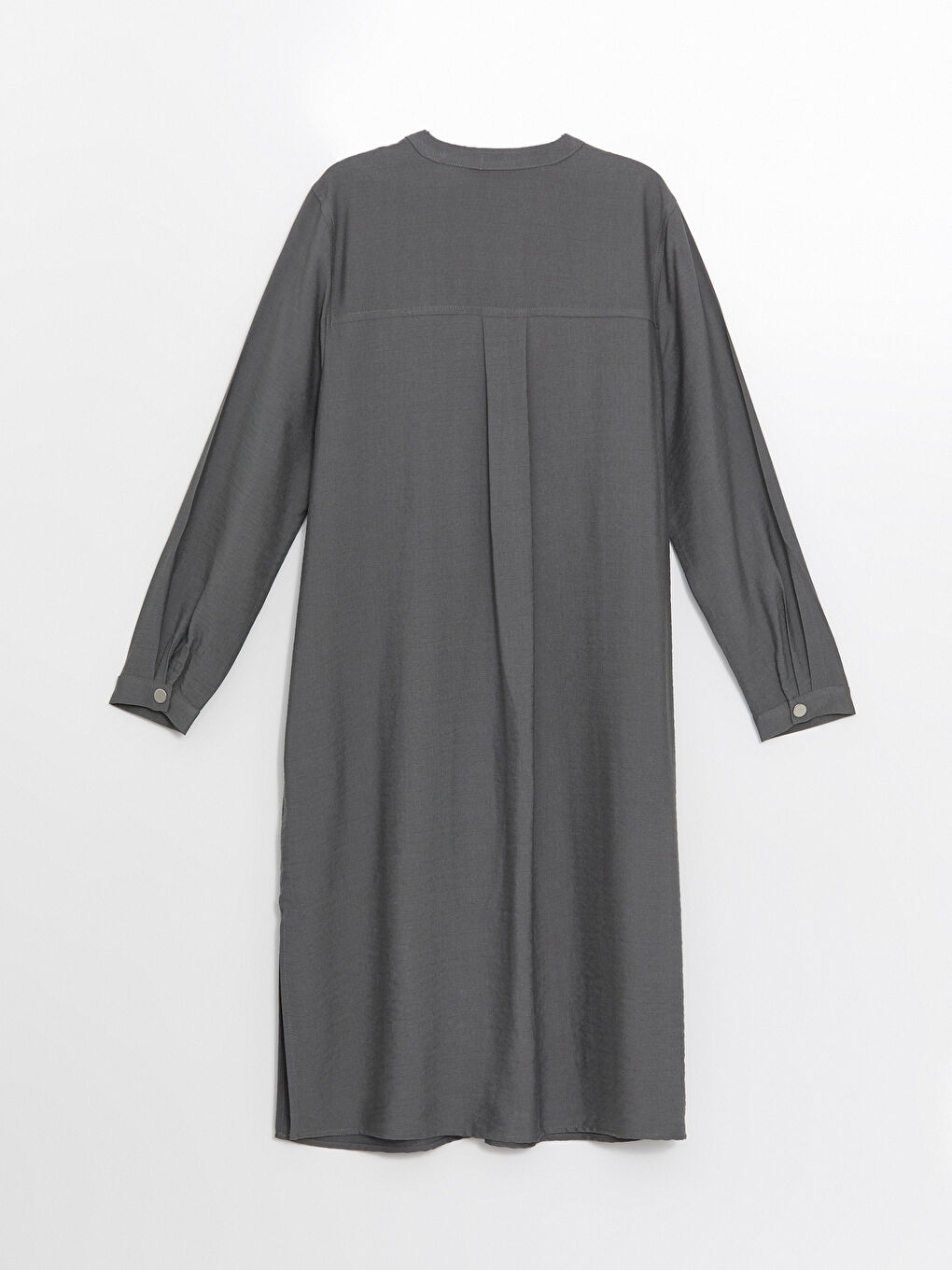 Crew Neck Straight Long Sleeve Linen Look Women's Dress -S4K167Z8-GEF