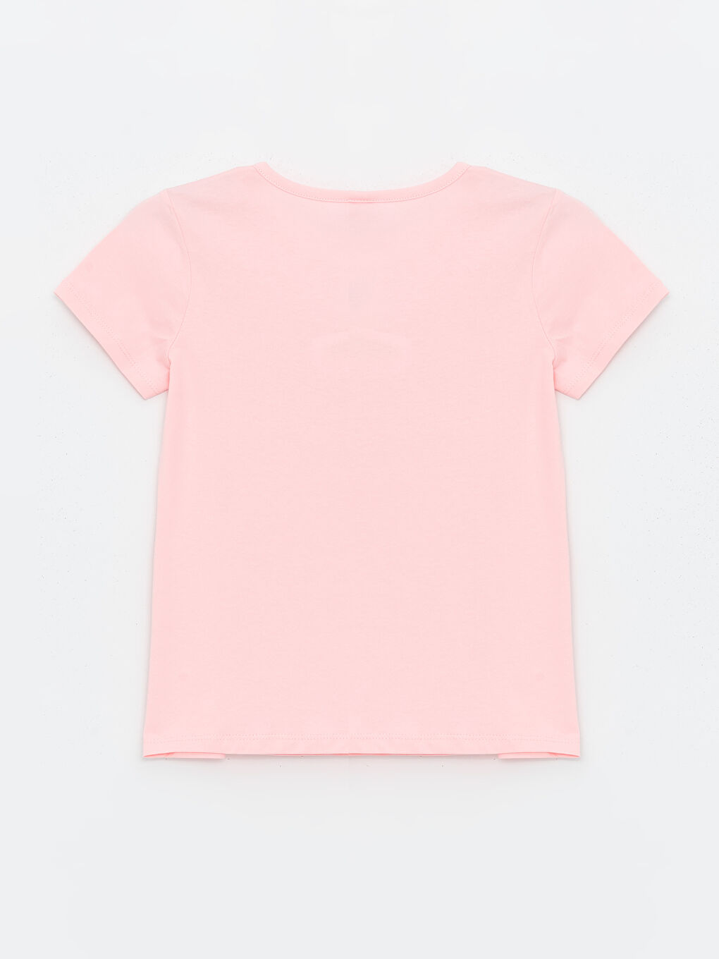 Pembe Bisiklet Yaka Baskılı Kısa Kollu Kız Çocuk Tişört-3