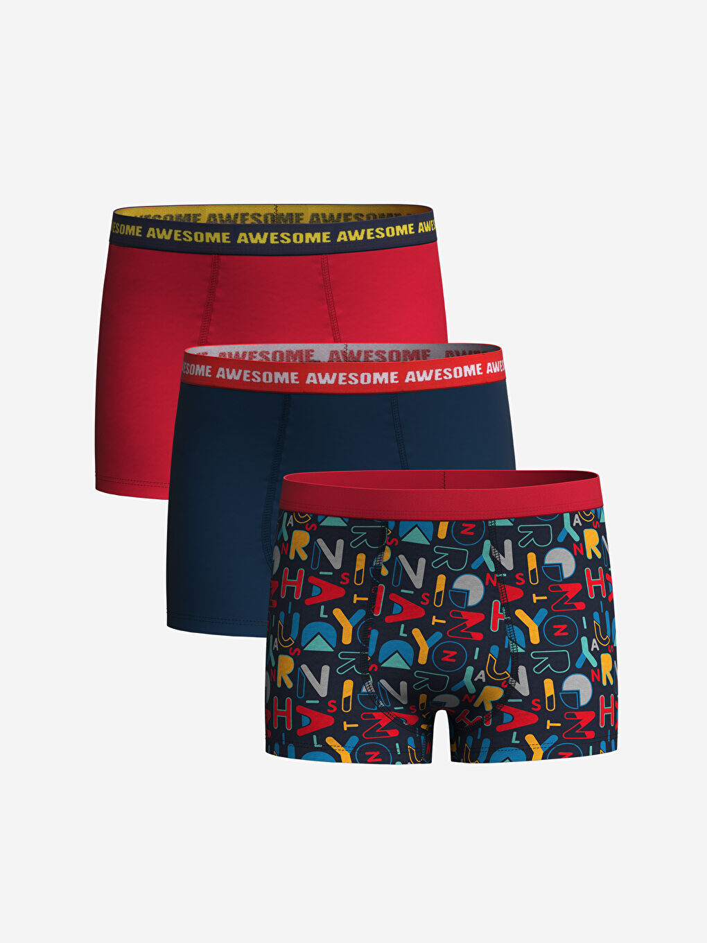 LCW Kids Lacivert Baskılı Baskılı Erkek Çocuk Boxer 3'lü