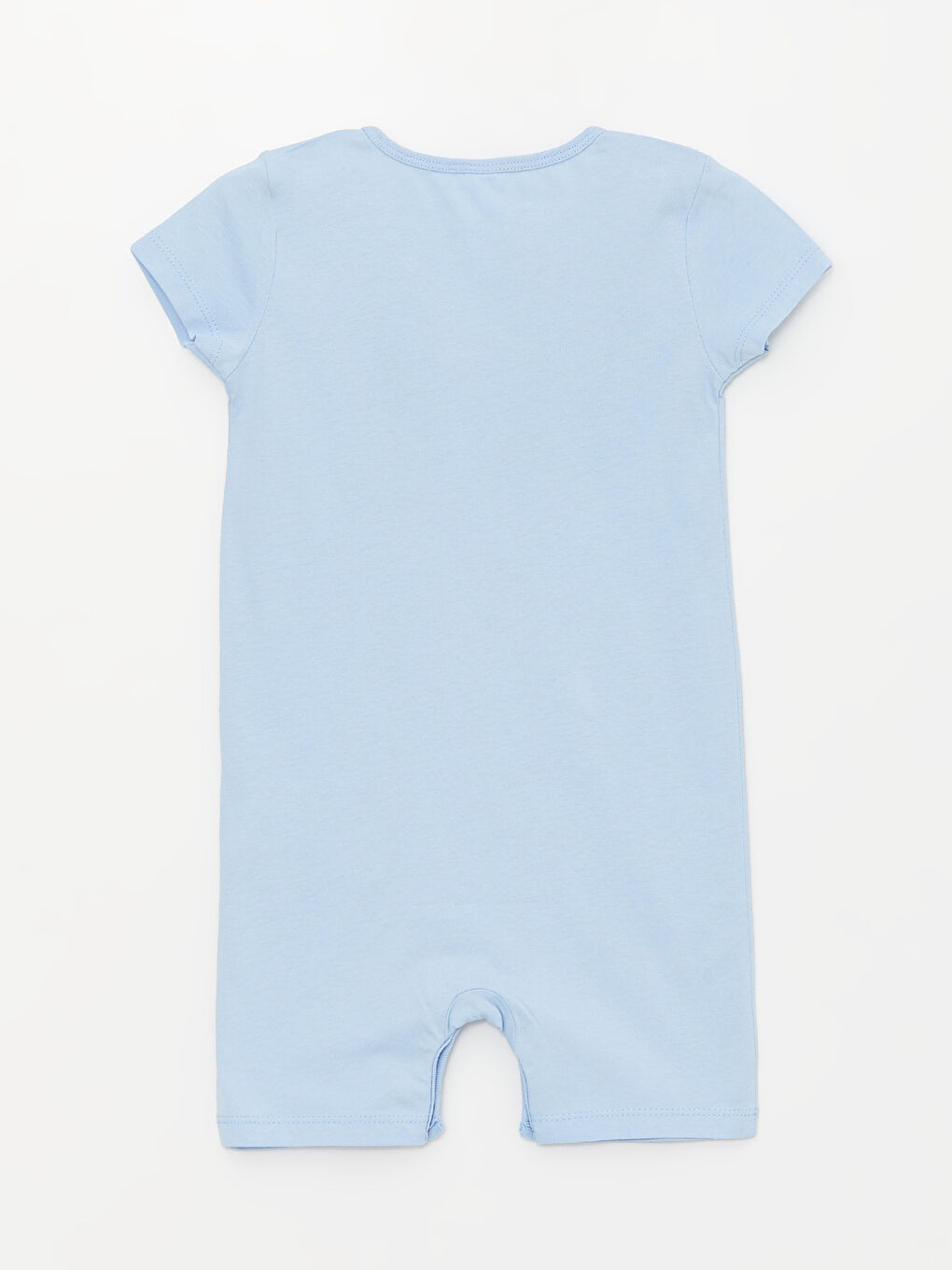 Ekru Bisiklet Yaka Kısa Kollu Baskılı Pamuklu Erkek Bebek Tulum 2'li-4