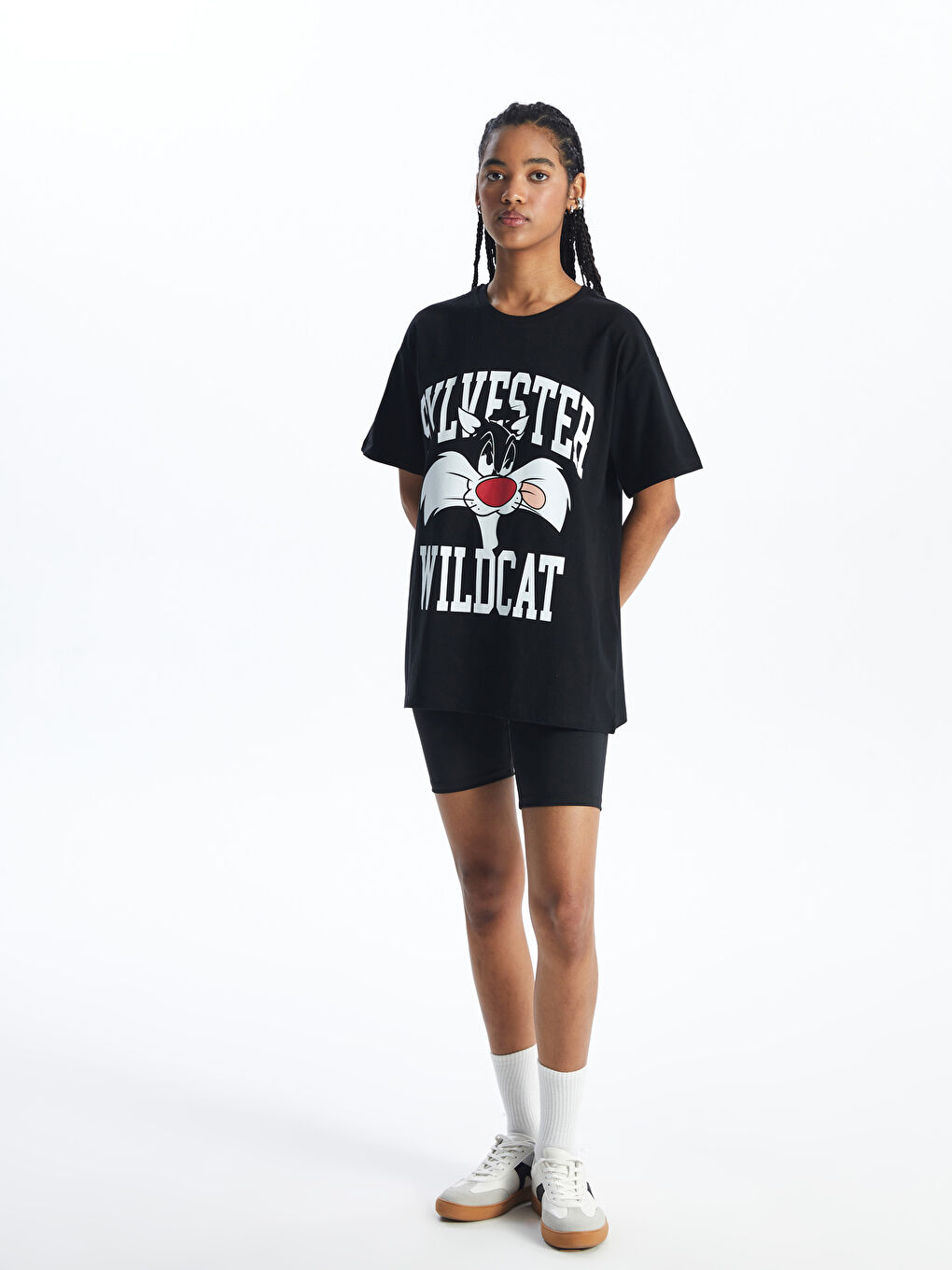 Crew Neck Sylvester Printed Short Sleeve Women's T-Shirt -S4K275Z8-CVL