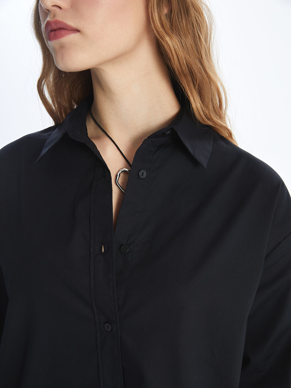 Plain Long Sleeve Oversize Women's Shirt -S4K296Z8-CVL