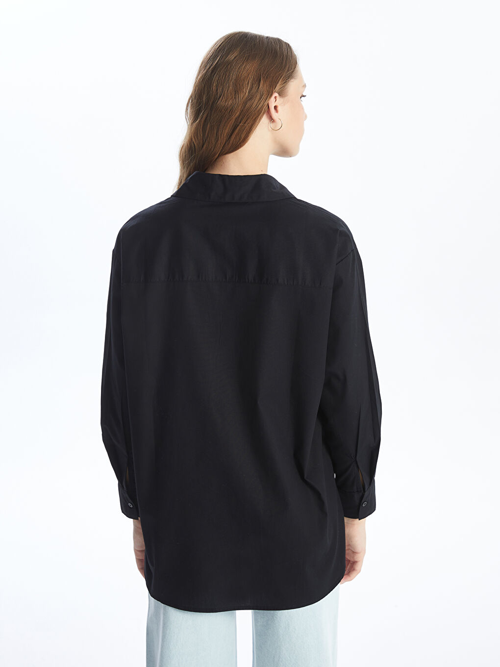 Plain Long Sleeve Oversize Women's Shirt -S4K296Z8-CVL