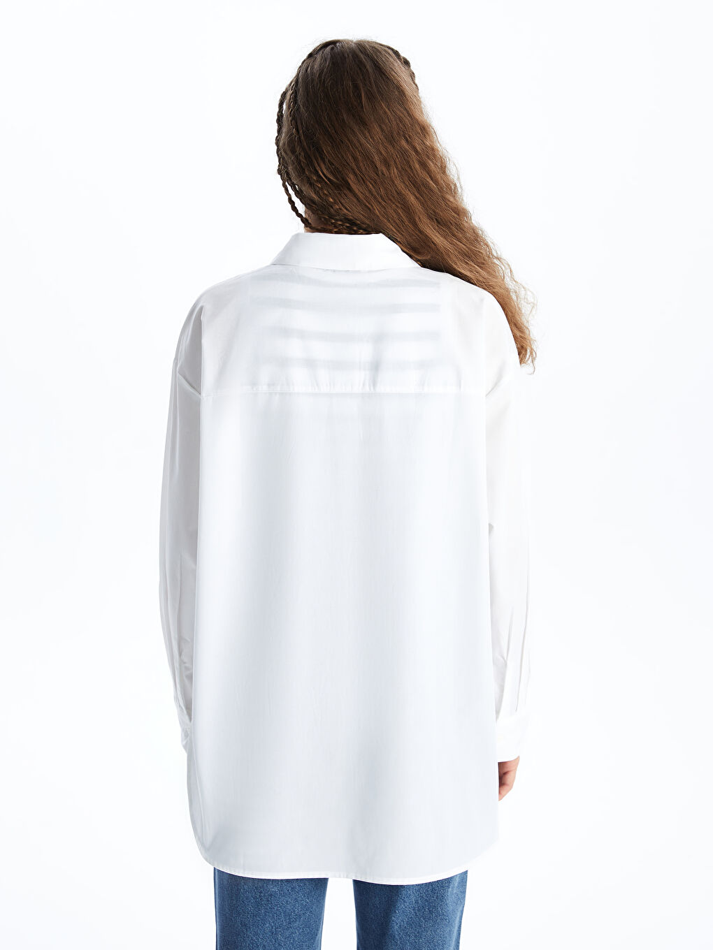 Plain Long Sleeve Oversize Women's Shirt -S4K296Z8-R9J