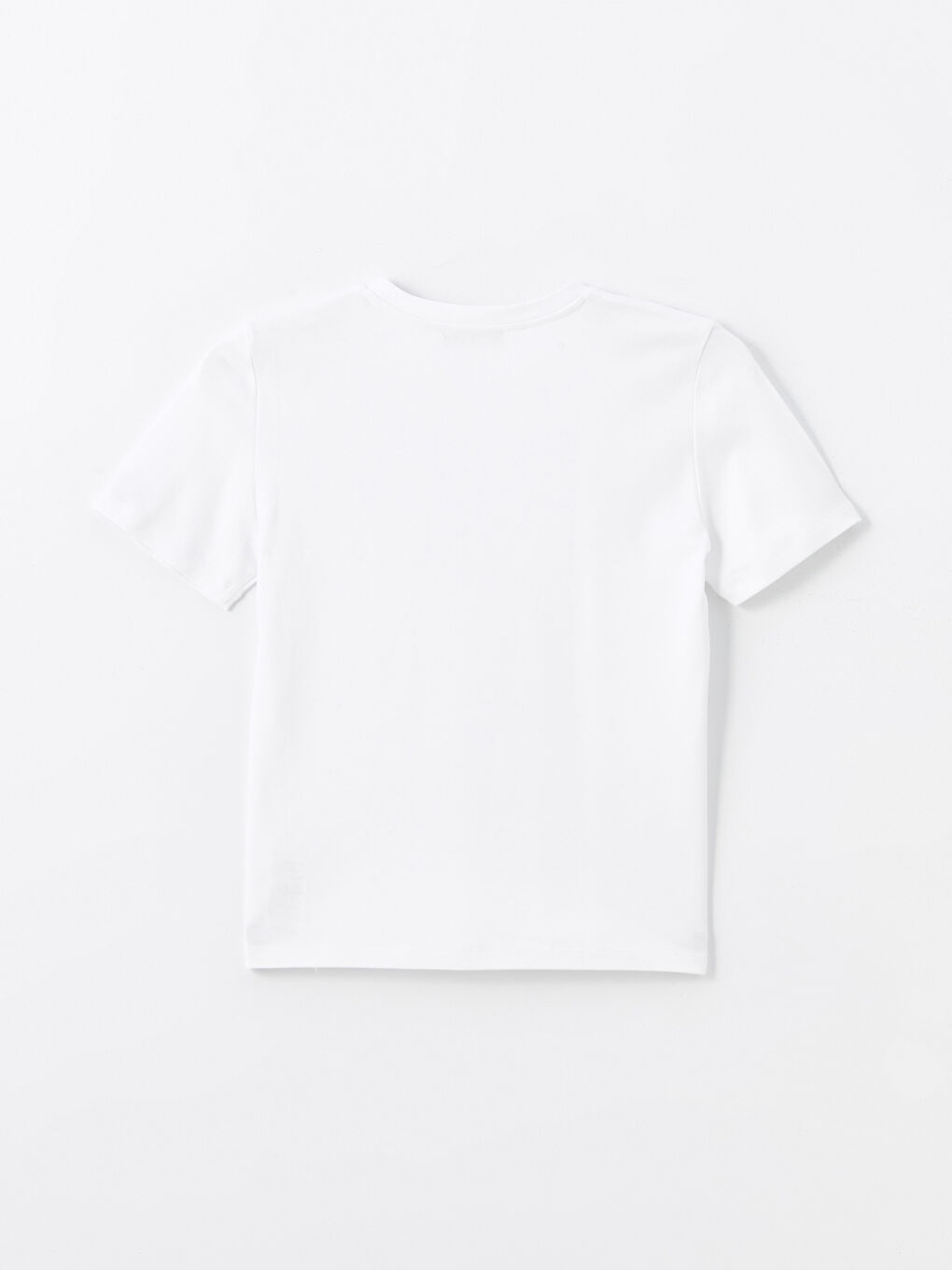 تي شيرت نساء كم قصير مطرّز كول مدور-5