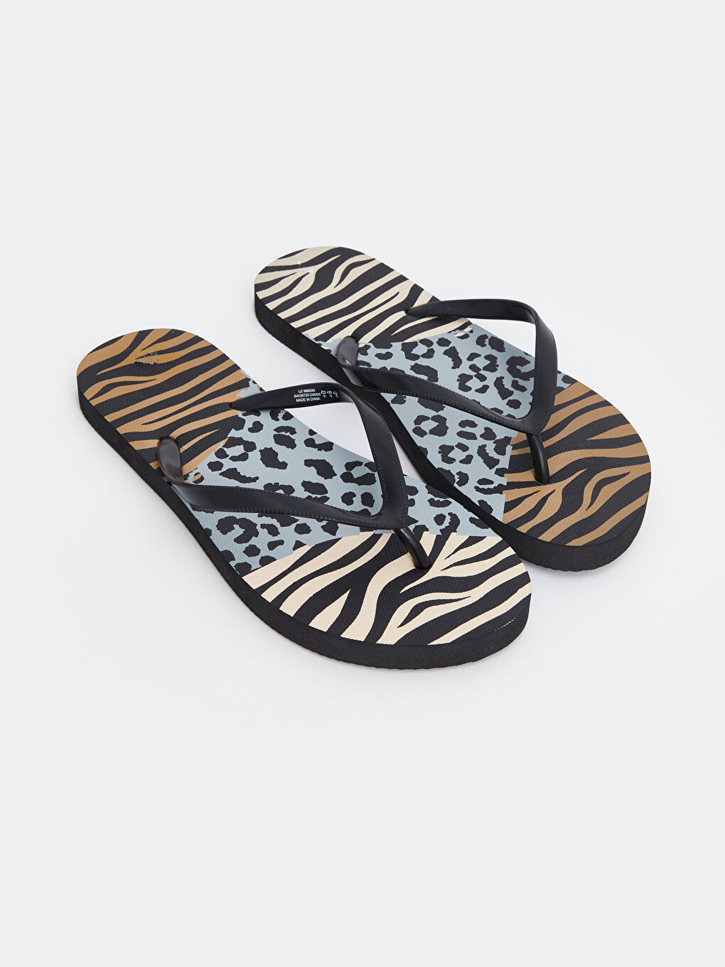 Leopard Print Women's Flip Flops -S4K397Z8-F9C