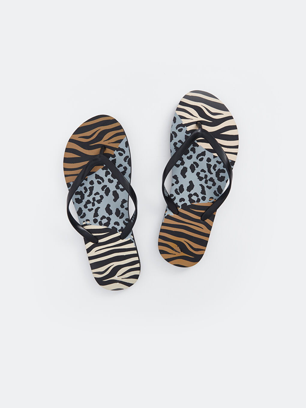 Leopard Print Women's Flip Flops -S4K397Z8-F9C