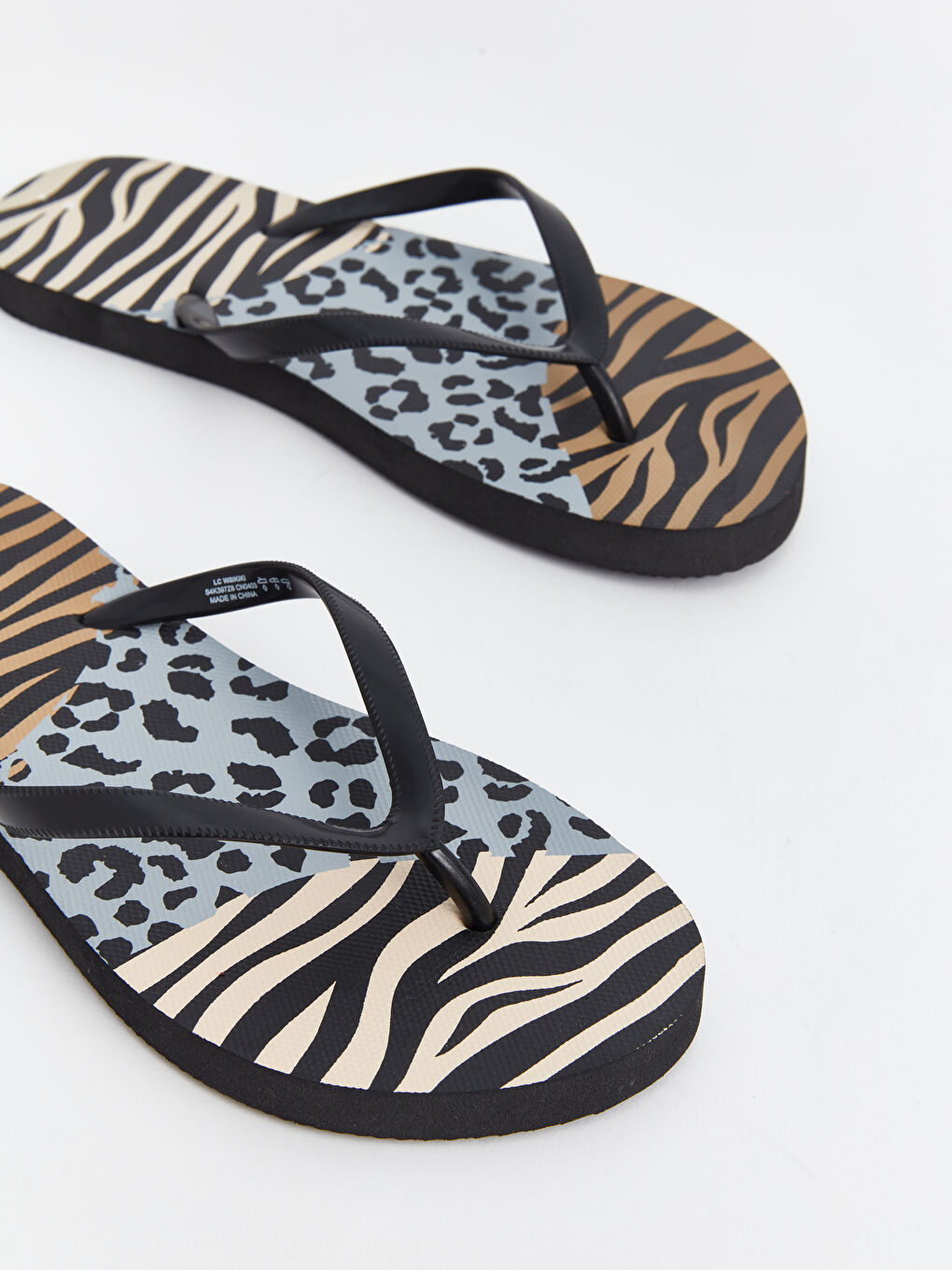 Leopard Print Women's Flip Flops -S4K397Z8-F9C