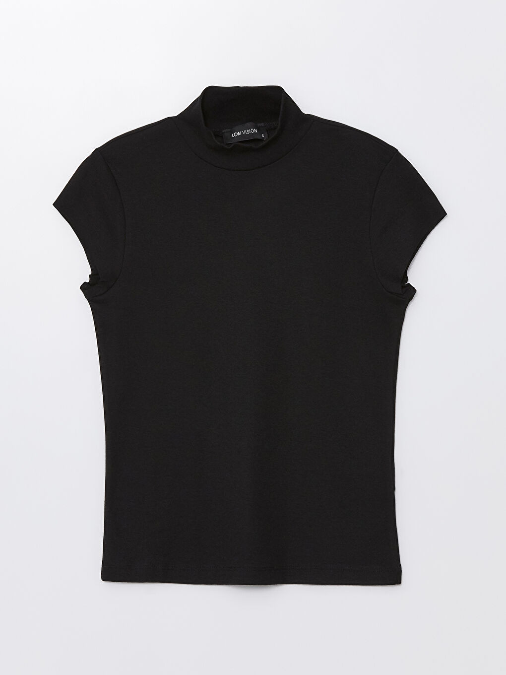Funnel Neck Plain Short Sleeve Women's Body -S4K405Z8-CVL