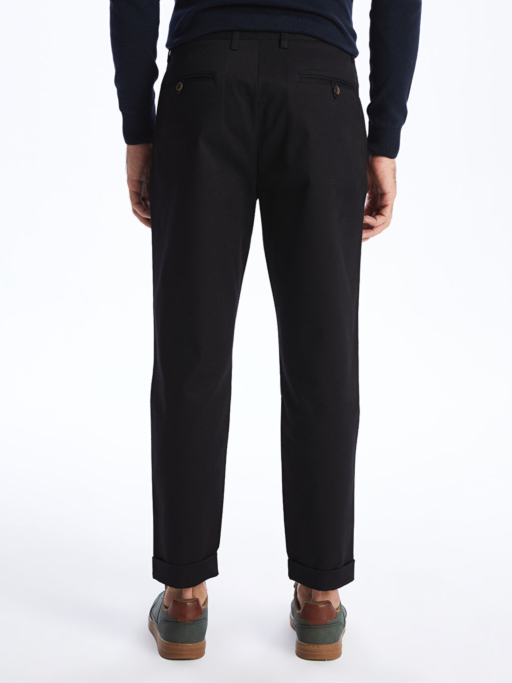 Siyah Standart Kalıp Erkek Pantolon-4