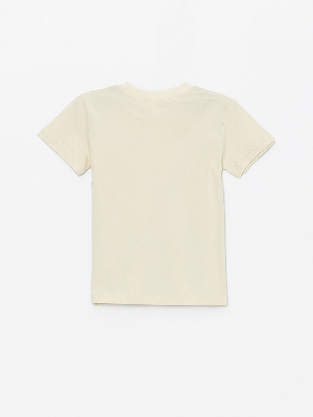 Ekru Bisiklet Yaka Kısa Kollu Basic Erkek Bebek Tişört-1