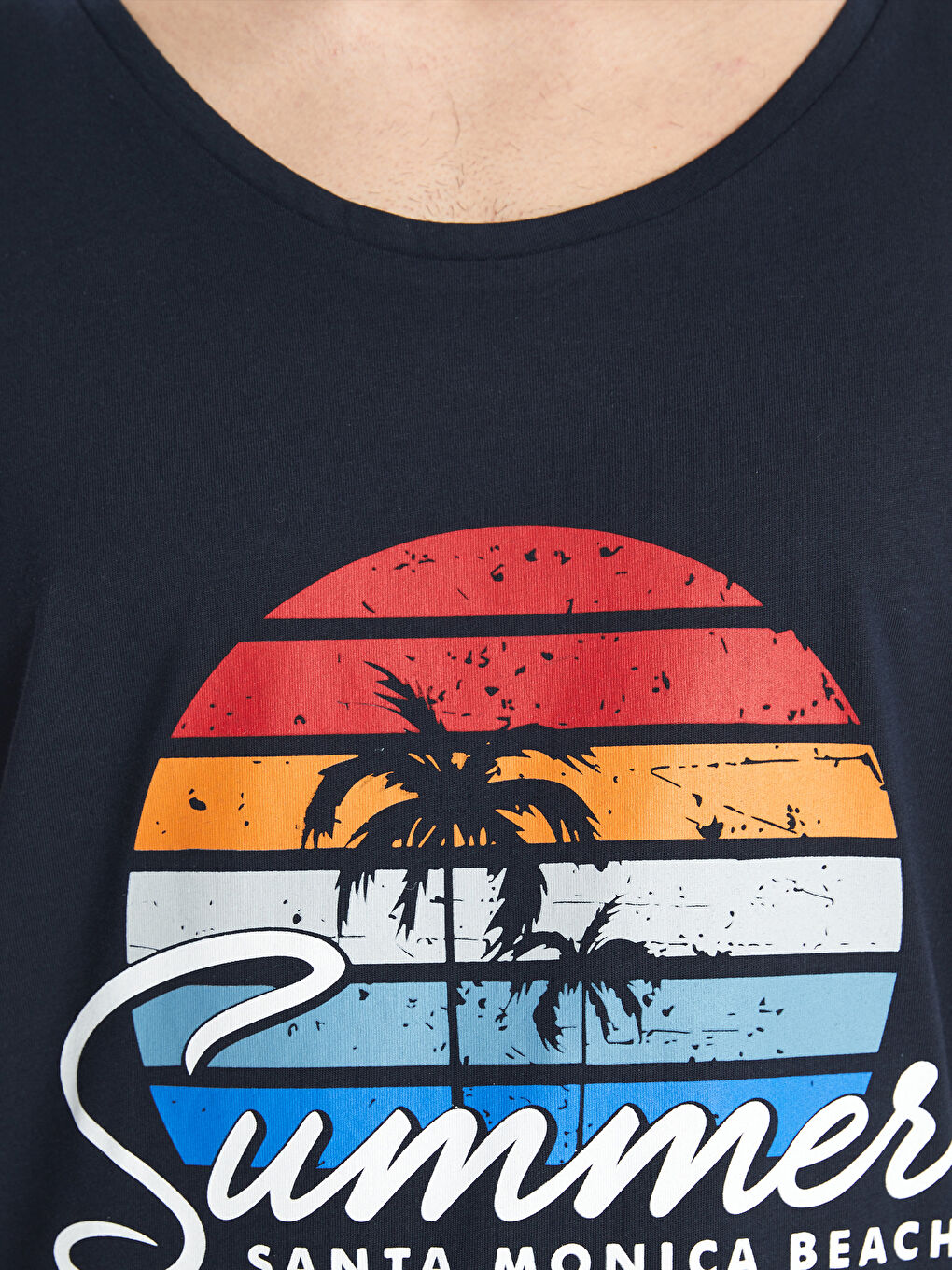 Crew Neck Printed Combed Cotton Men's Sleeveless T-Shirt -S4K488Z8-HMQ