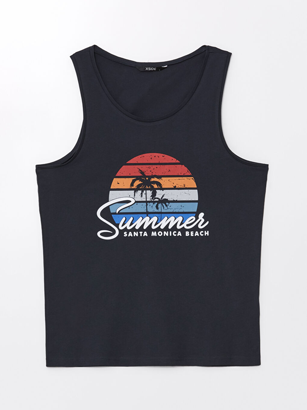 Crew Neck Printed Combed Cotton Men's Sleeveless T-Shirt -S4K488Z8-HMQ