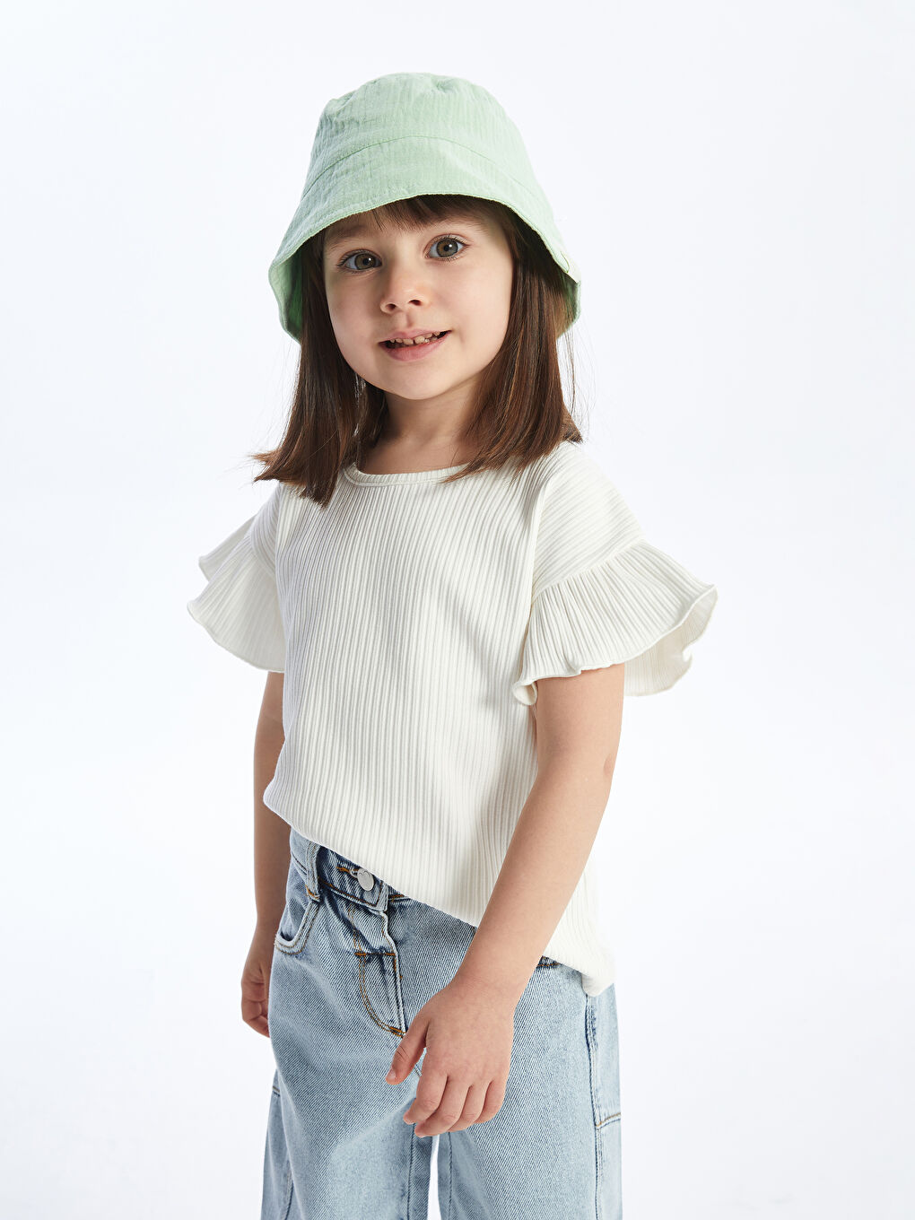 Crew Neck Basic Short Sleeve Baby Girls' T-Shirt