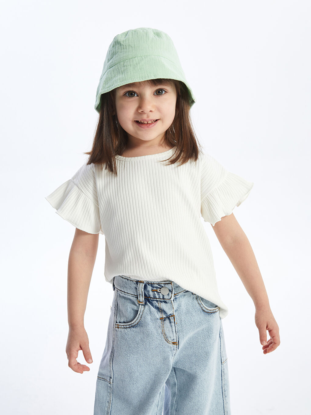 Crew Neck Basic Short Sleeve Baby Girls' T-Shirt-1