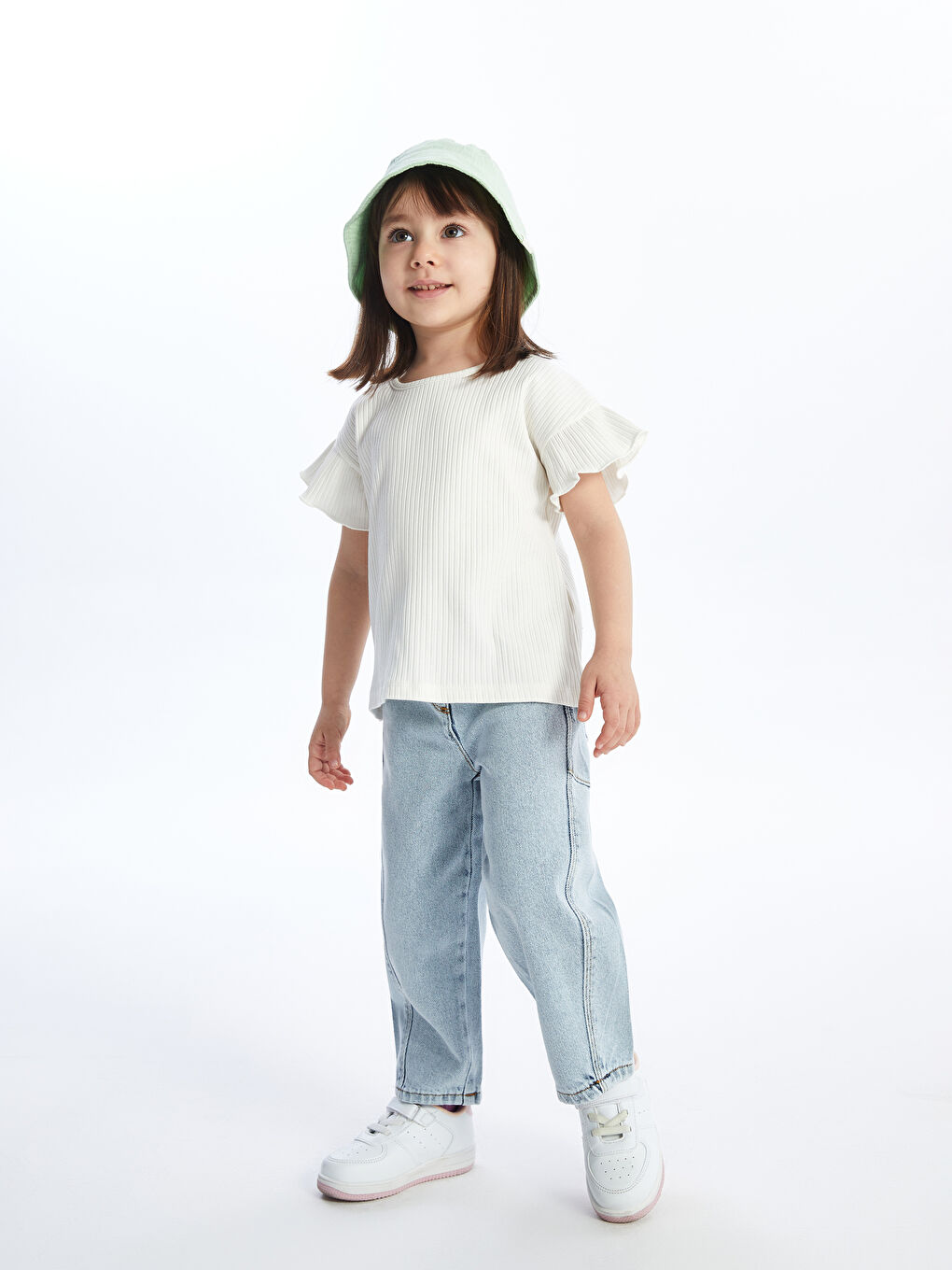 Crew Neck Basic Short Sleeve Baby Girls' T-Shirt-2