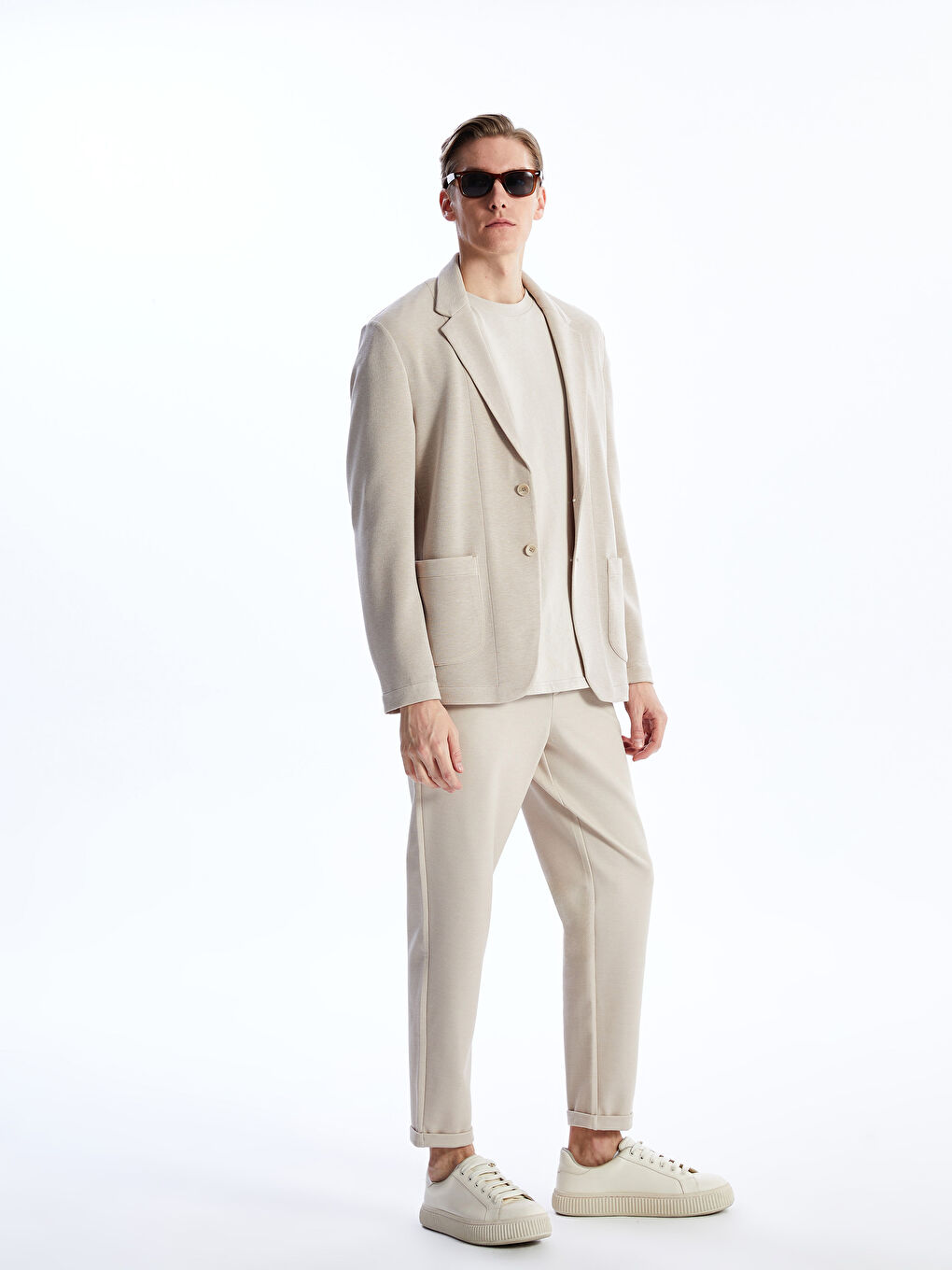 Bej Slim Fit Erkek Pantolon-1