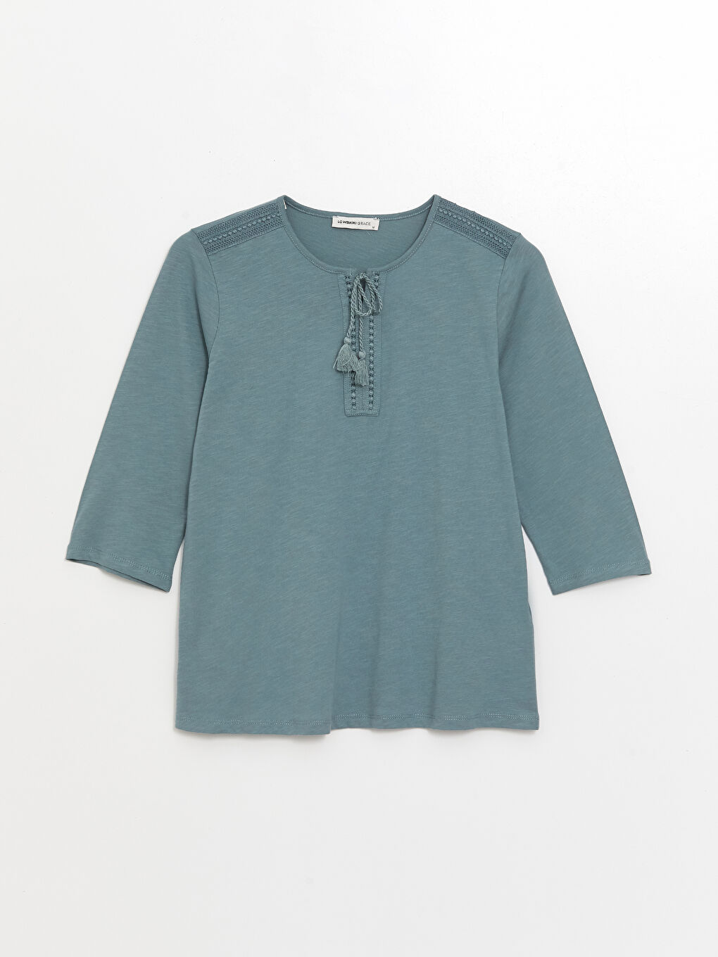 Tie Neck Embroidered Women's Blouse -S4K554Z8-H1Y - LC Waikiki