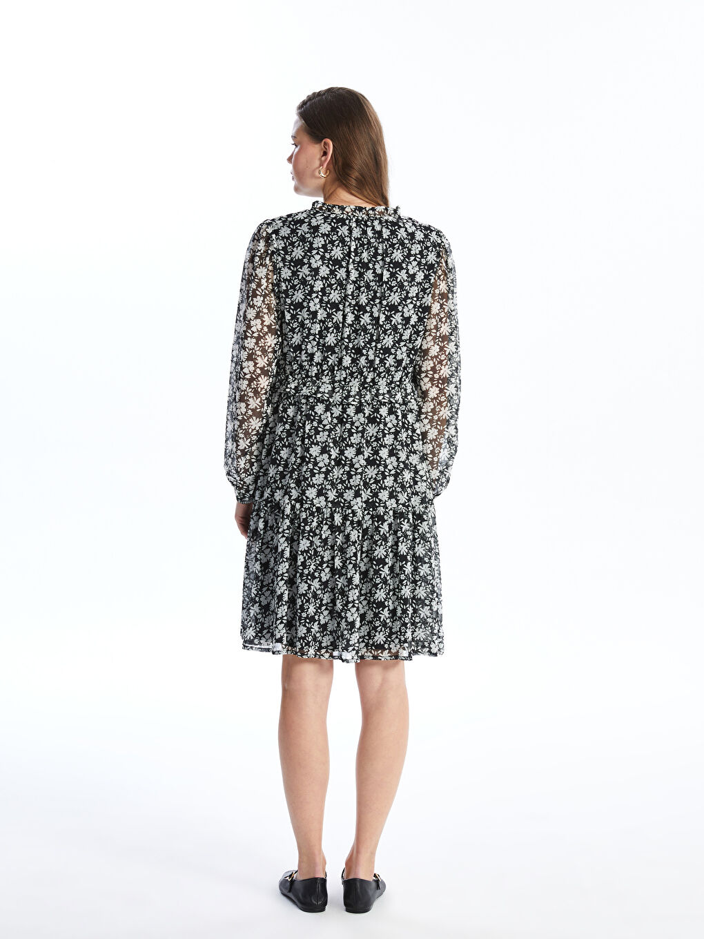 V Neck Floral Long Sleeve Maternity Dress -S4K570Z8-LQJ