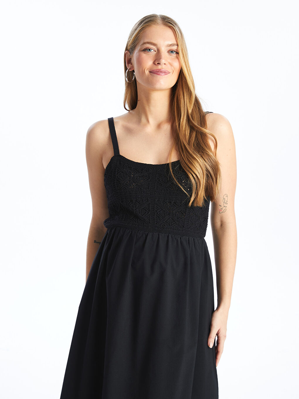 U-Neck Openwork Strap Maternity Knitwear Dress -S4K612Z8-CVL