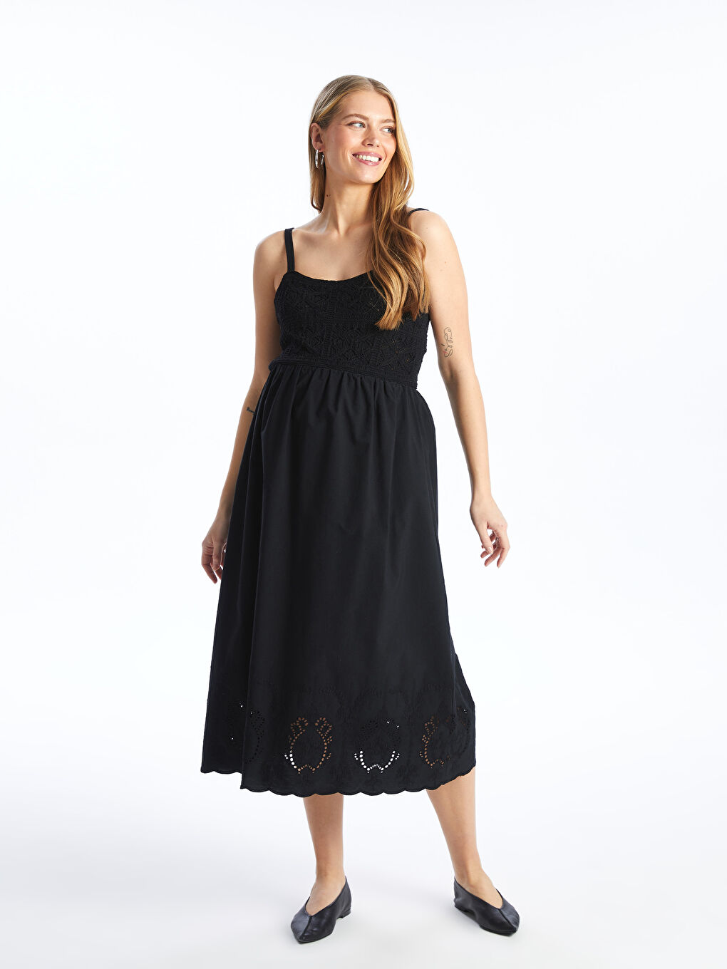 U-Neck Openwork Strap Maternity Knitwear Dress -S4K612Z8-CVL