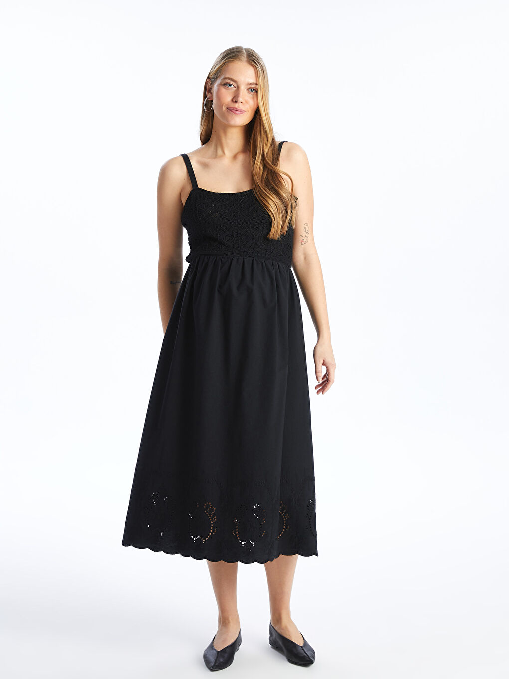 U-Neck Openwork Strap Maternity Knitwear Dress -S4K612Z8-CVL