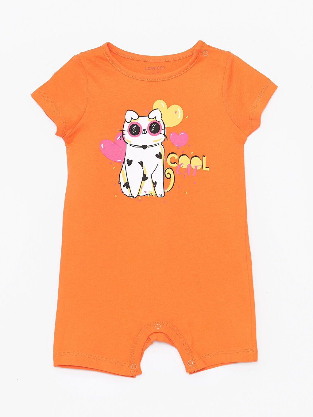 Crew Neck Short Sleeve Printed Cotton Baby Girl Jumpsuit -S4K615Z1-GH0