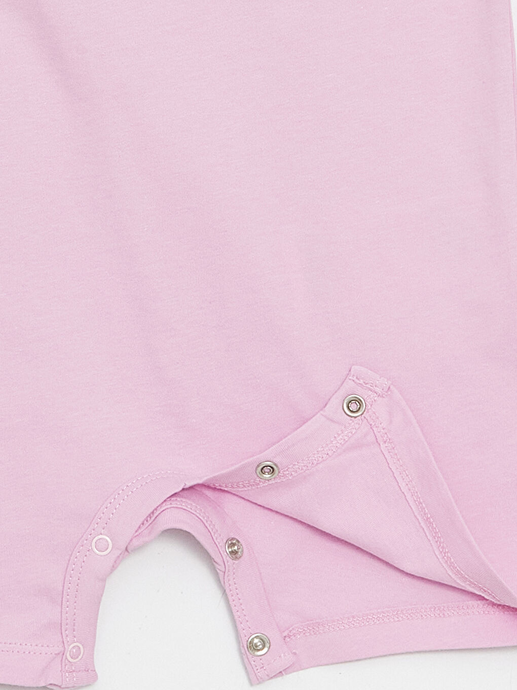 Pembe Bisiklet Yaka Kısa Kol Baskılı Pamuklu Kız Bebek Tulum-3