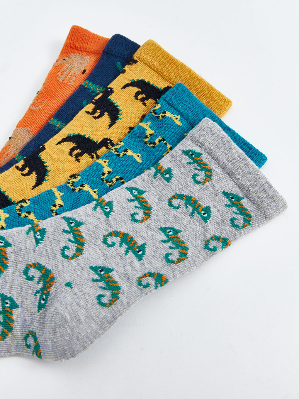Karışık Desenli Erkek Çocuk Soket Çorap 5'li-2
