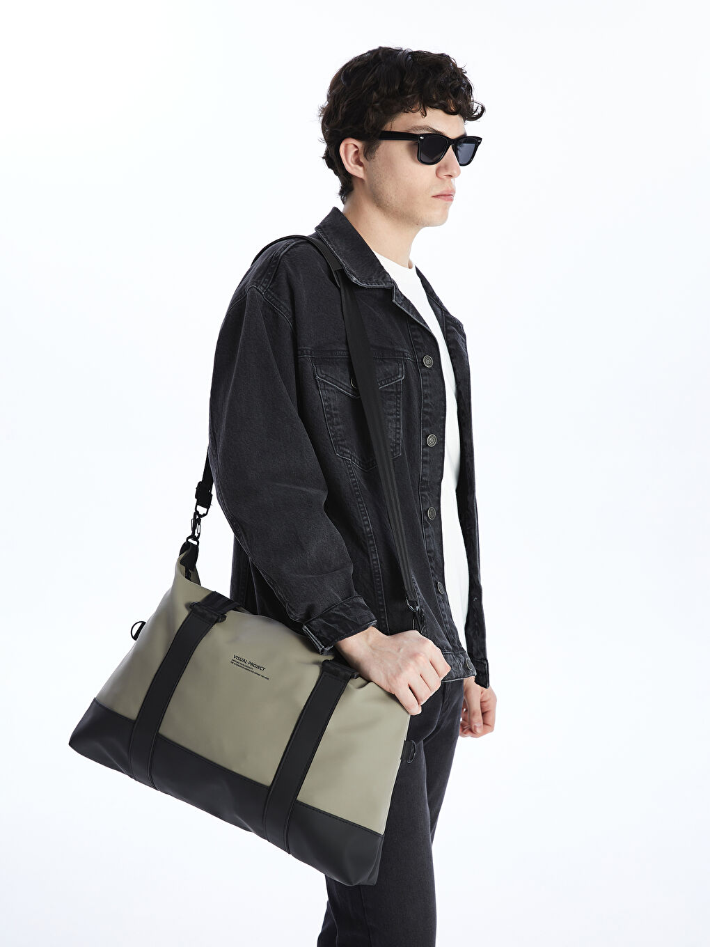 Bej Ayarlanabilir Askılı Erkek Omuz Çantası