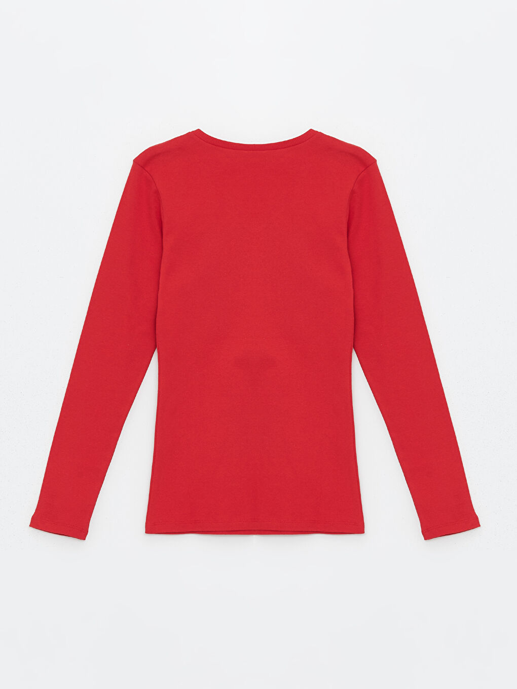 Әйелдерге арналған v жағалы өрнексіз ұзын жең футболка-6