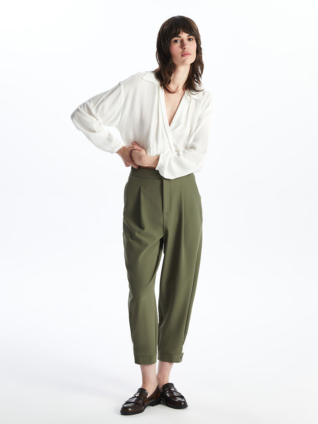 Women's Carrot Fit Regular Trousers -S4K677Z8-YGY