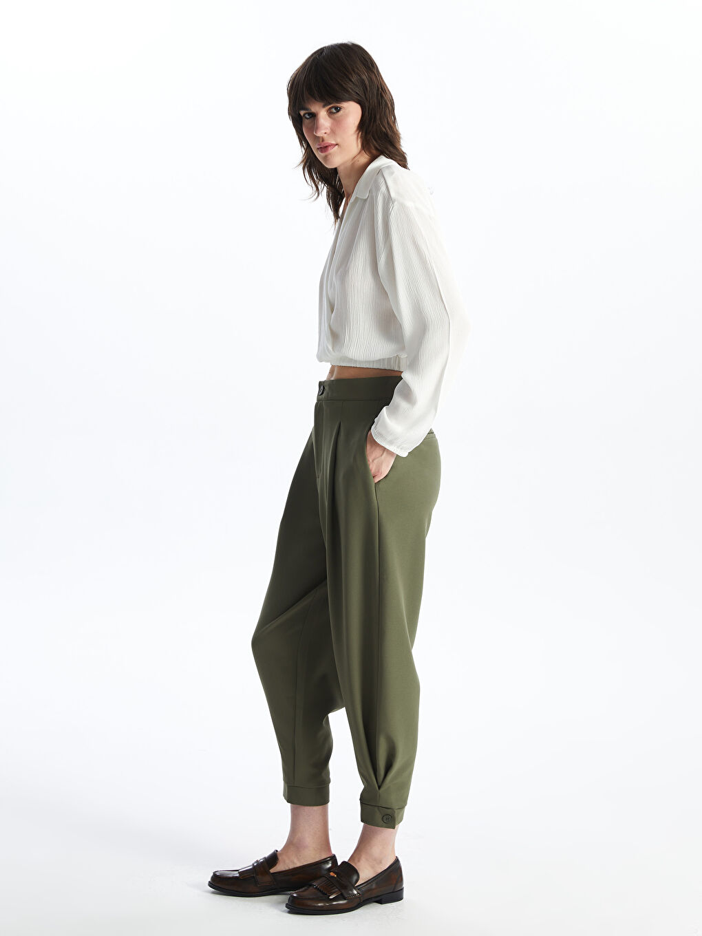 Women's Carrot Fit Regular Trousers -S4K677Z8-YGY