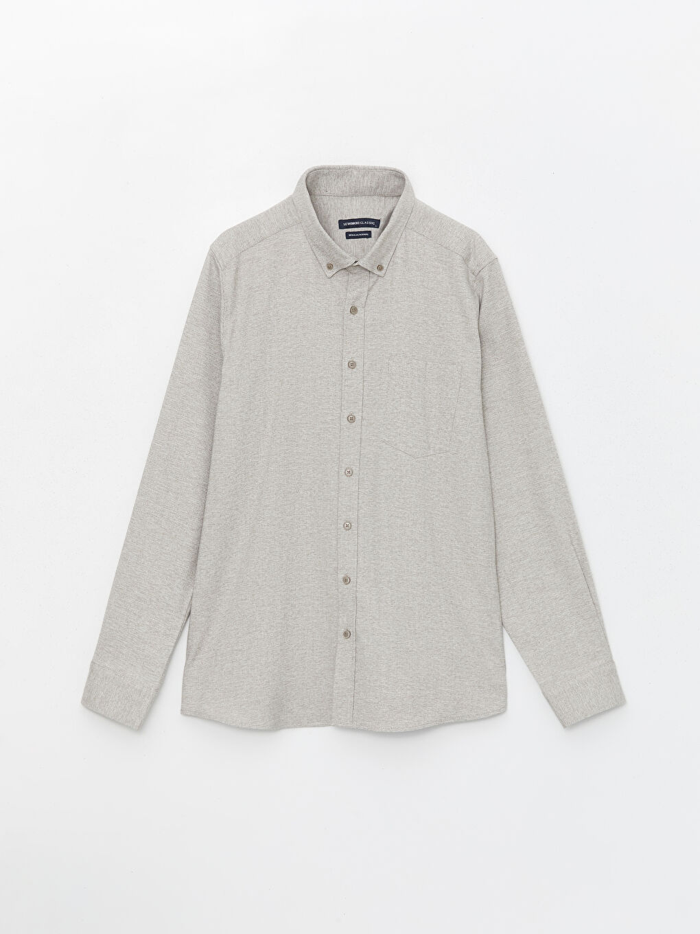 Bej Regular Fit Uzun Kollu Armürlü Erkek Gömlek-5