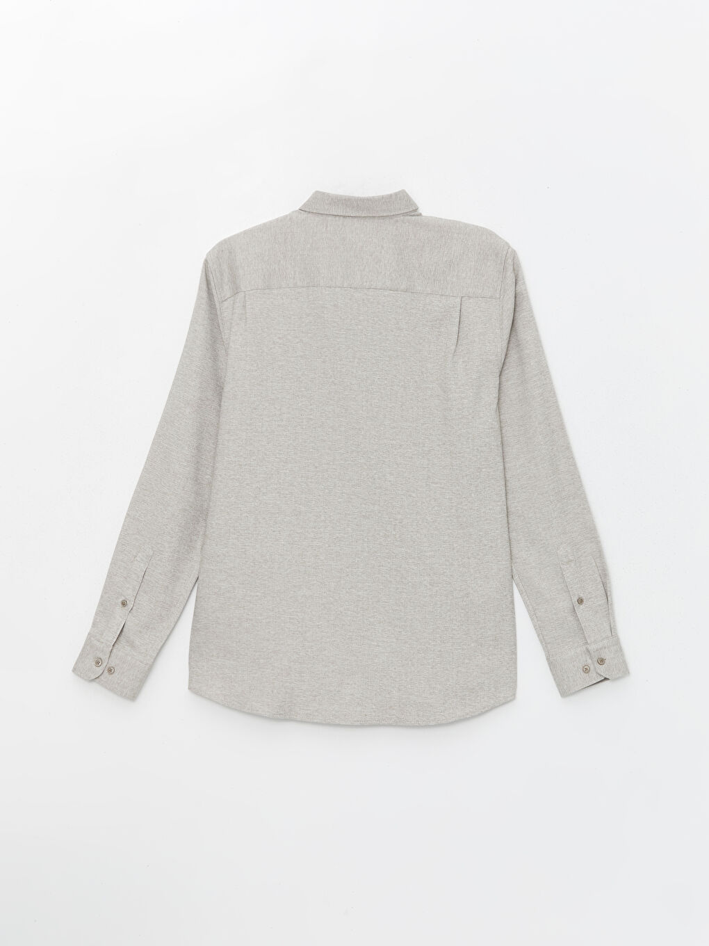 Bej Regular Fit Uzun Kollu Armürlü Erkek Gömlek-6