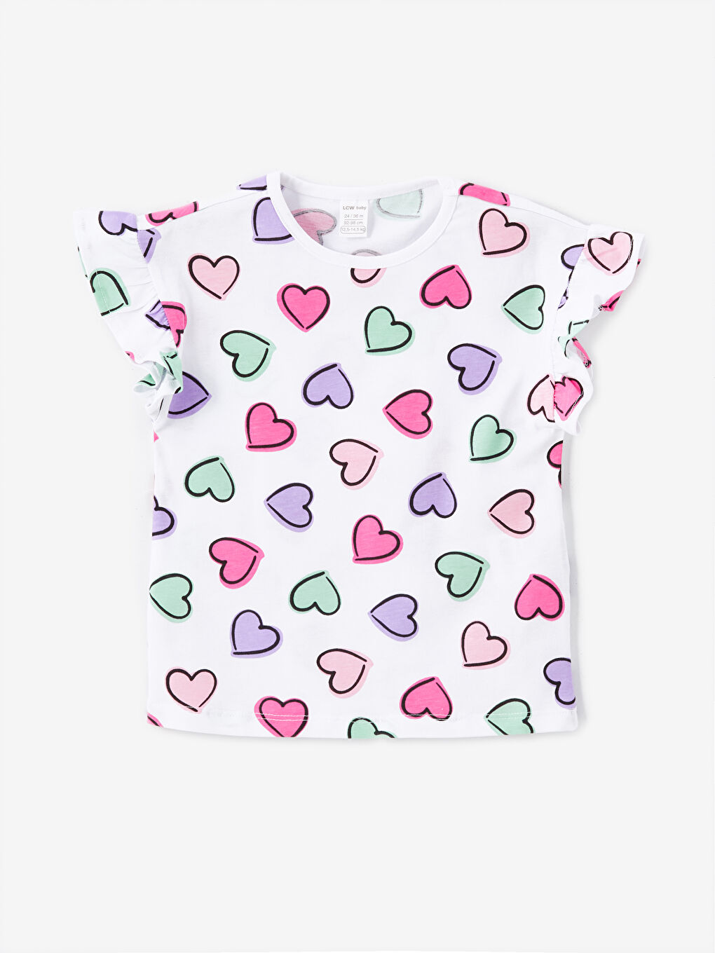 Crew Neck Printed Baby Girls' Shorts Pyjama Set-1