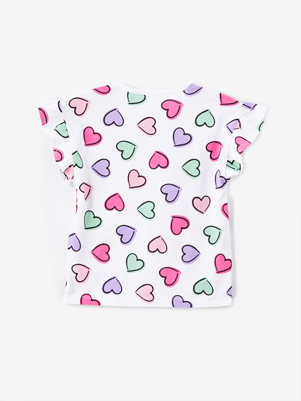 Crew Neck Printed Baby Girls' Shorts Pyjama Set-3