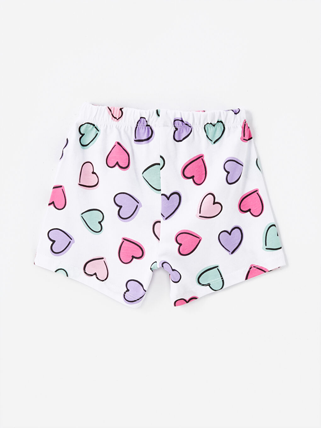 Crew Neck Printed Baby Girls' Shorts Pyjama Set-4