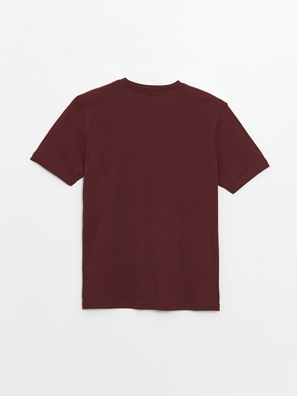 Bordo Bisiklet Yaka Penye Erkek Tişört-6