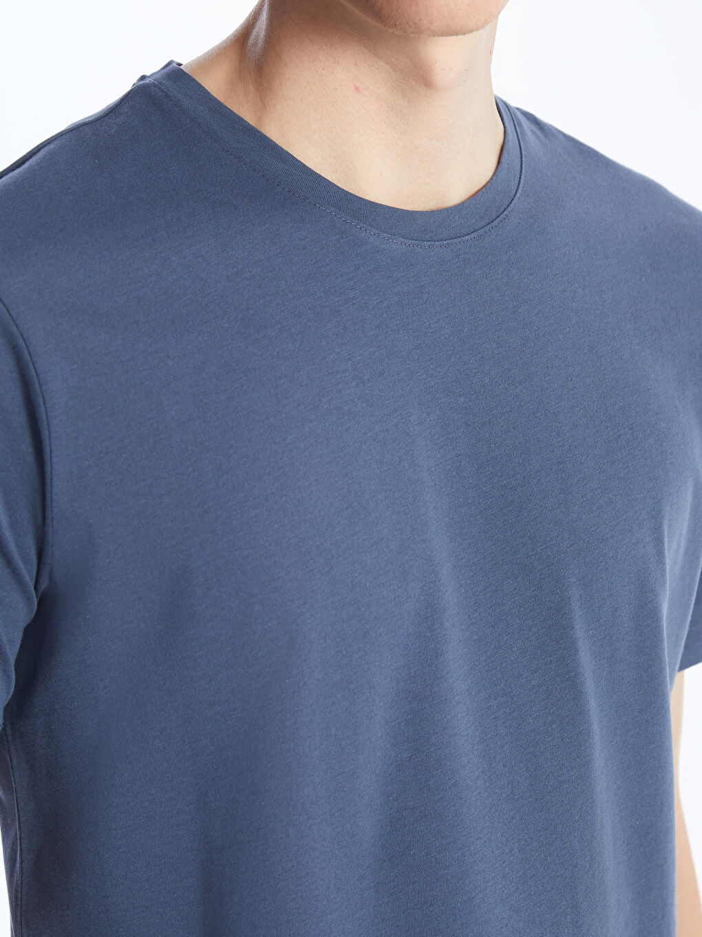 İndigo Bisiklet Yaka Penye Erkek Tişört-3