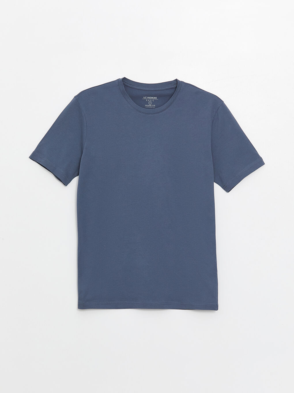 İndigo Bisiklet Yaka Penye Erkek Tişört-5