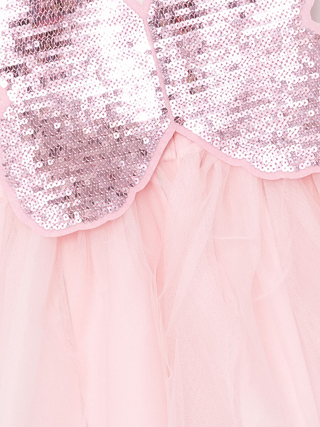 Pembe Kare Yaka Kız Bebek Dantel Elbise-3