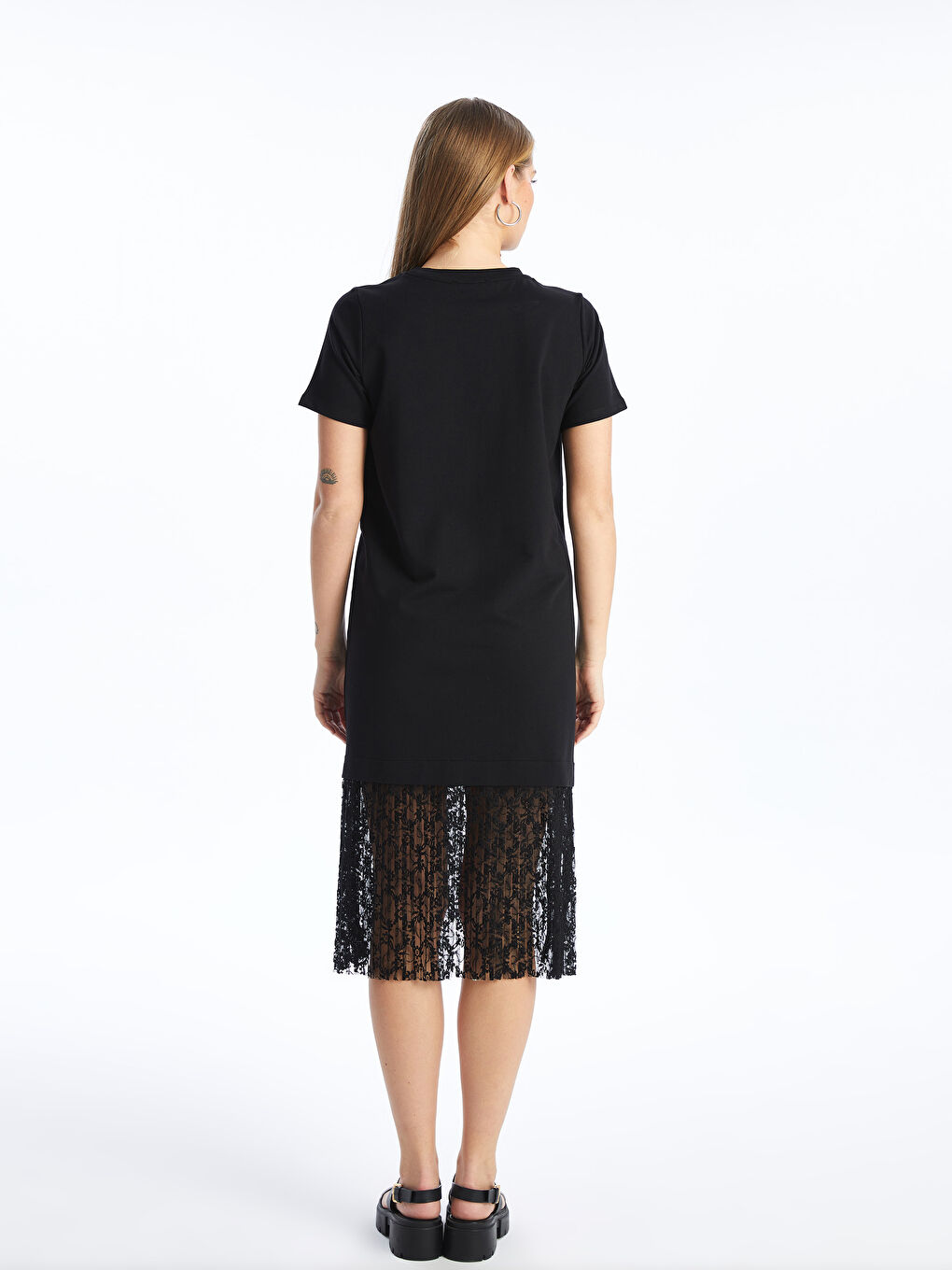 Crew Neck Straight Short Sleeve Maternity Dress -S4K761Z8-CVL