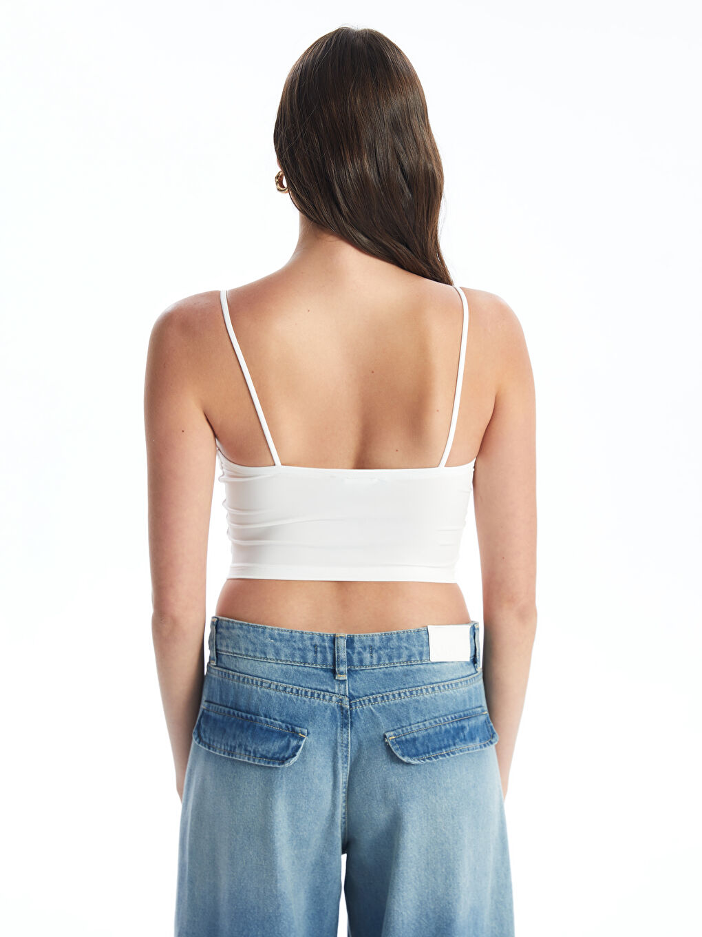 V-Neck Straight Strap Women's Crop -S4K764Z8-Q6K