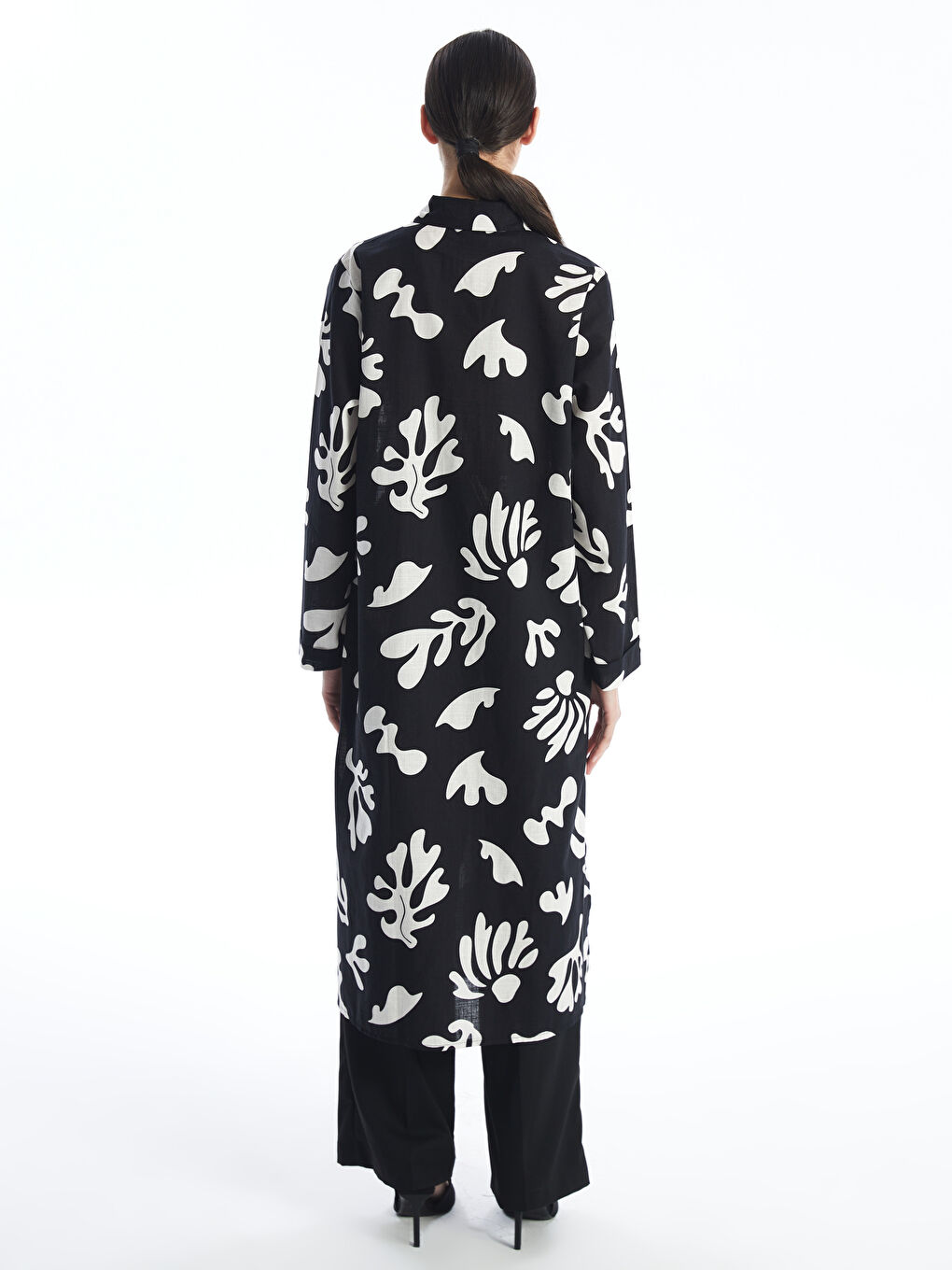 Patterned Women's Shirt Tunic -S4K772Z8-SW6