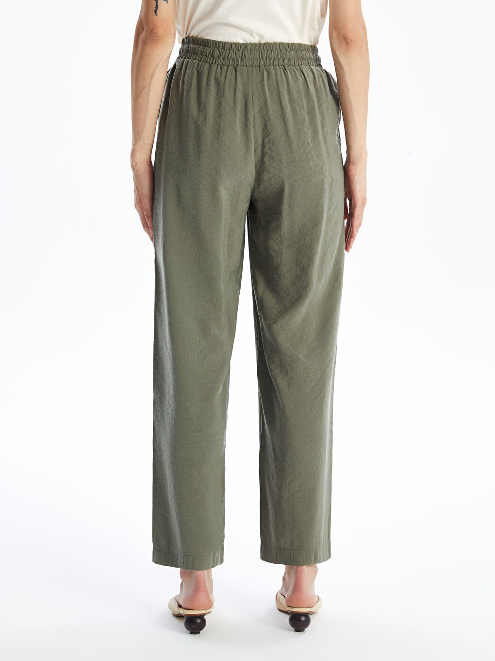 Elastic Waist Comfortable Fit Women Palazzo Trousers -S4K777Z8-YHN