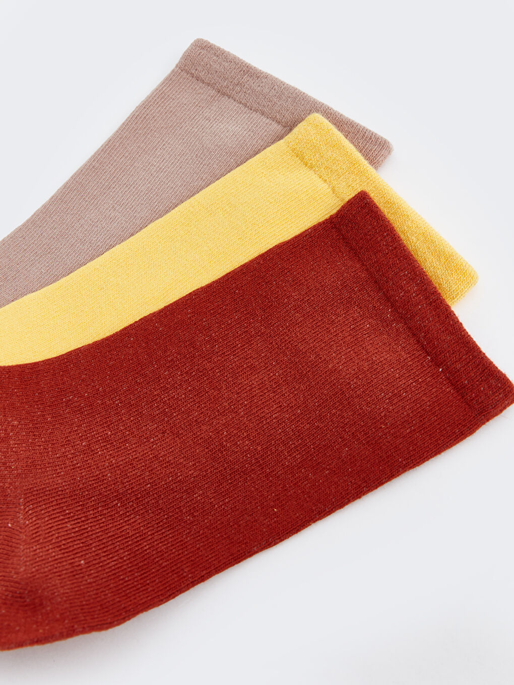 Turuncu Kadın Düz Soket Çorap 3'lü-2