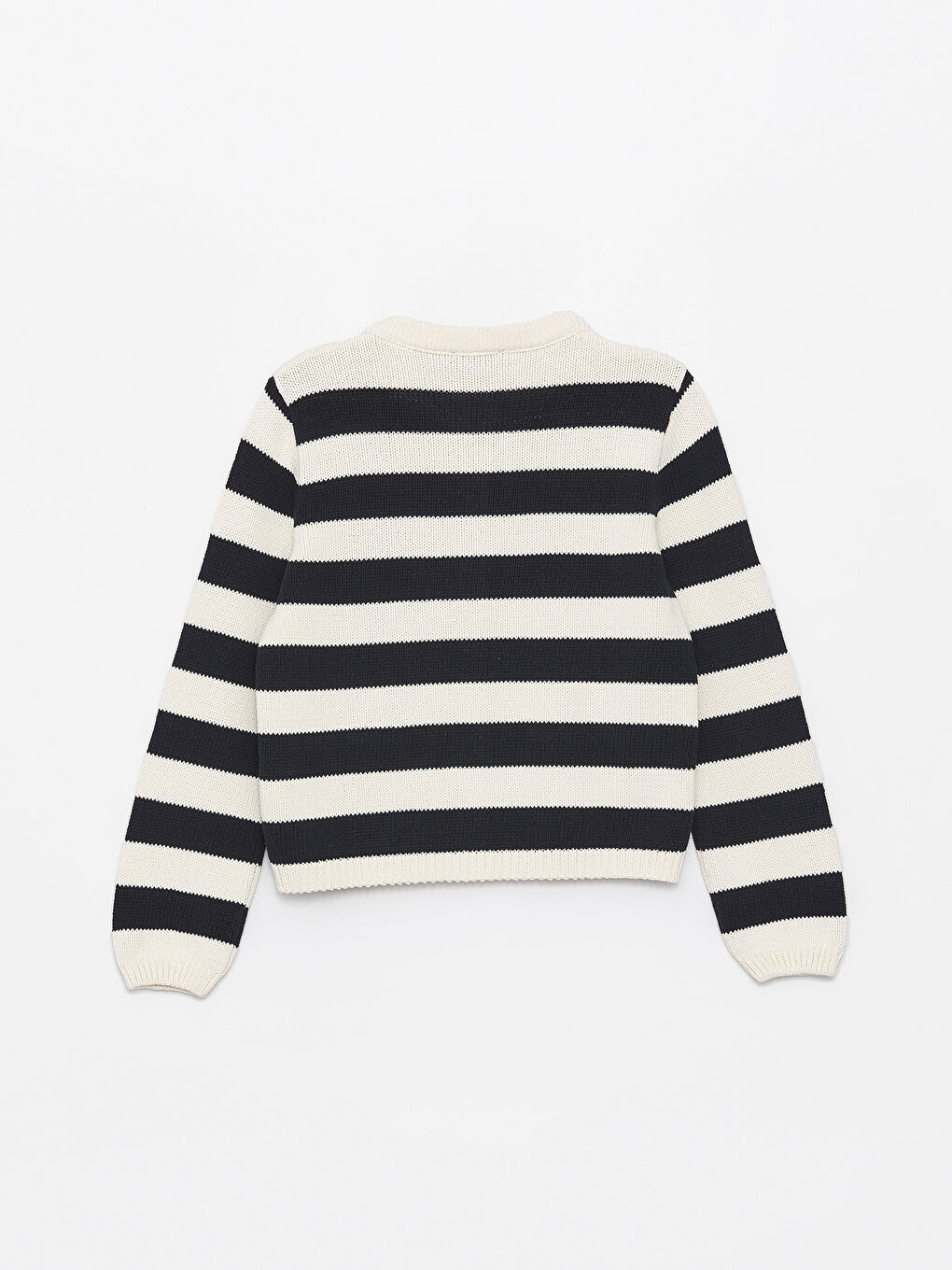 Crew Neck Striped Women's Knitwear Cardigan -S4K798Z8-LEG