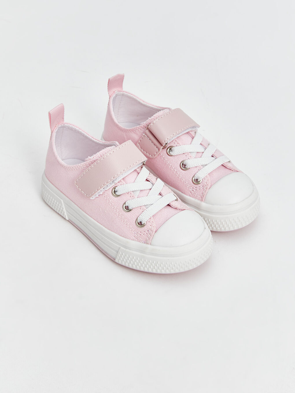 Pembe Bağcık ve Cırt Cırtlı Kız Bebek Spor Ayakkabı