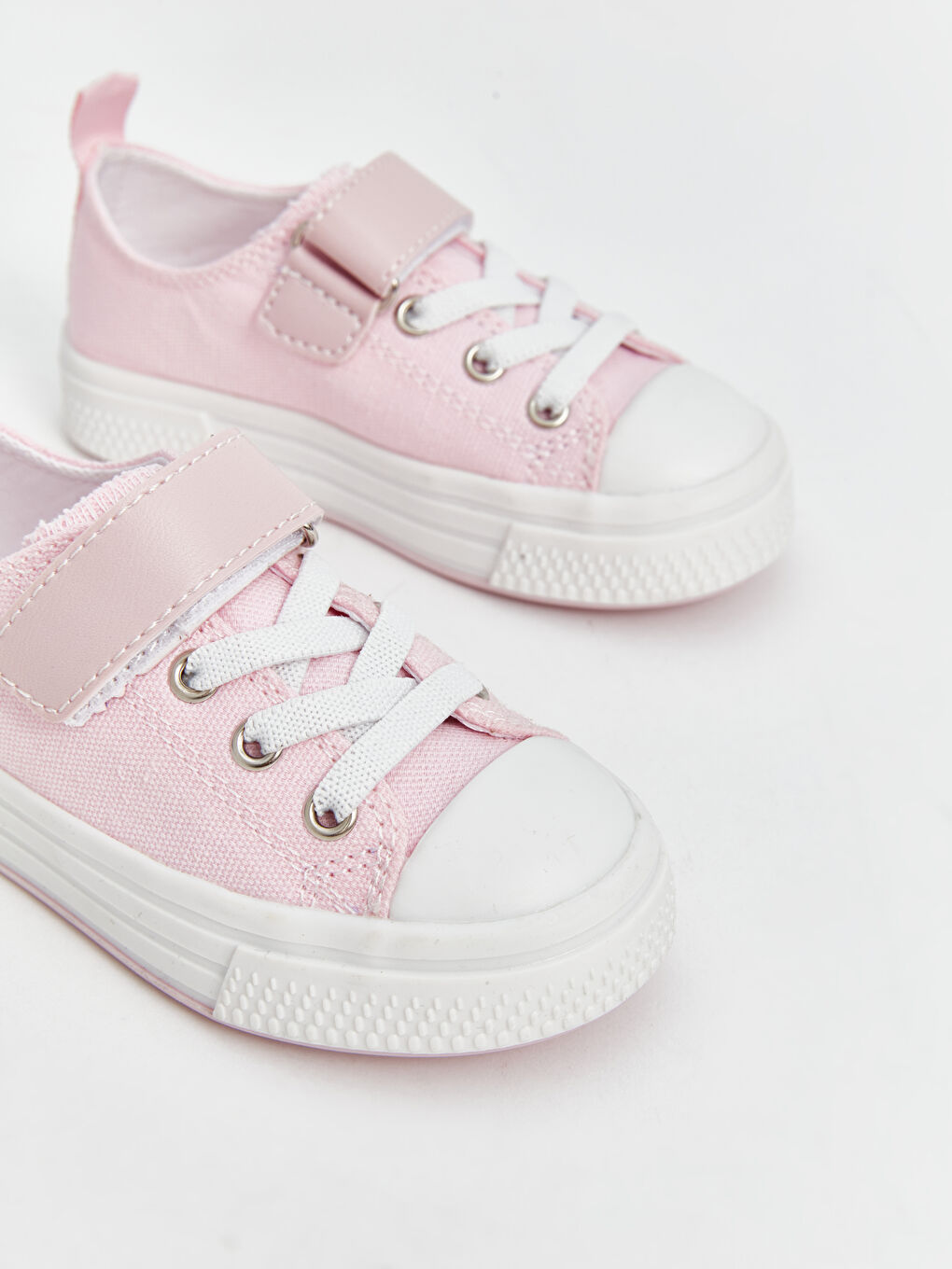 Pembe Bağcık ve Cırt Cırtlı Kız Bebek Spor Ayakkabı-2